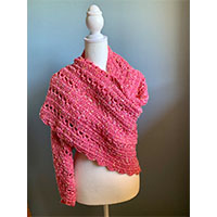 Open weave wrap knit triangle shawl soft 